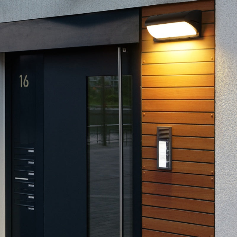 Curved Shield Waterproof LED Wall Light – 18W | 3000K / 4000K / 6000K | Black Housing | Up & Down Outdoor Wall Sconce for Porch, Garden, Balcony & Indoor Decoration | Aluminum Housing | IP65 | 2-Pack