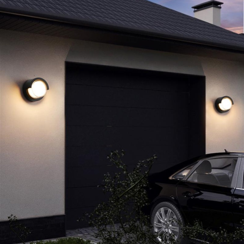 Round Halo Waterproof LED Wall Light – 18W | 3000K / 4000K / 6000K |  Black Housing | Up & Down Outdoor Wall Sconce for Porch, Garden, Balcony & Indoor Decoration | Aluminum Housing | IP65 | 2-Pack