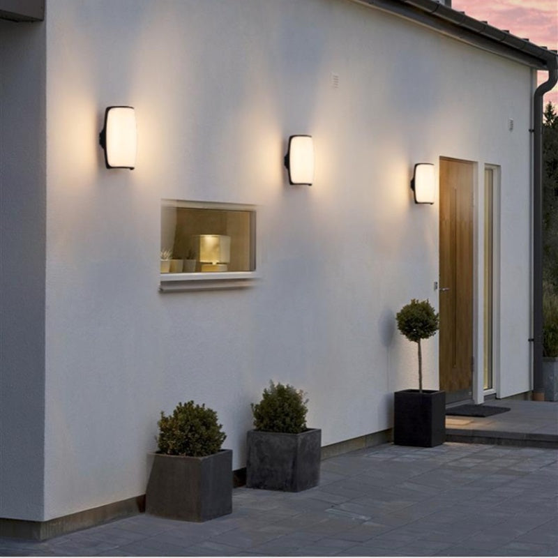 Smooth Curve Waterproof LED Wall Light – 18W | 3000K / 4000K / 6000K | Black Housing | Up & Down Outdoor Wall Sconce for Porch, Garden, Balcony & Indoor Decoration | Aluminum Housing | IP65 | 2-Pack