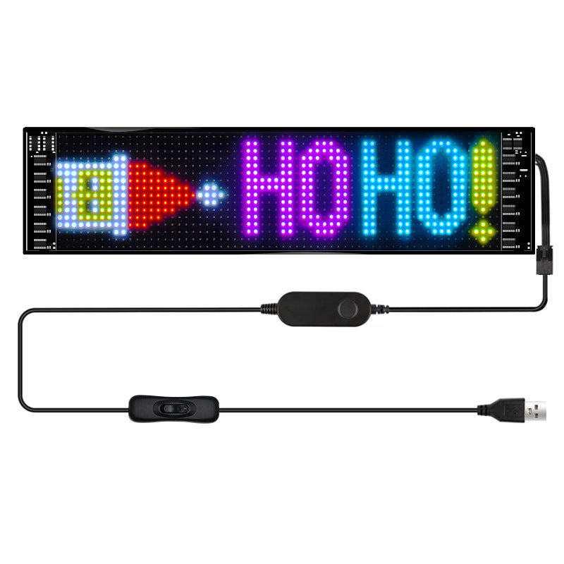 Insegna LED Programmabile HERCOO 37x9 Cm Con App Bluetooth - Display Scrolling RGB Per Auto, Negozi, Feste