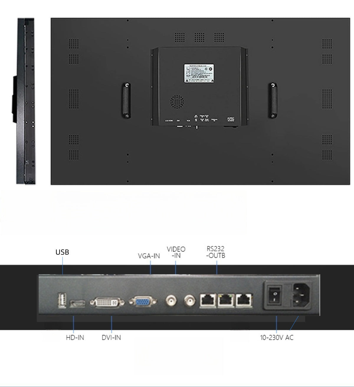 49” BOE LCD Video Wall – 2x2 Kit (4 Panels) | 1920x1080 FHD | 500 nits | Ultra Narrow Bezel 3.5mm | HDMI Splicer + Wall Mount Included