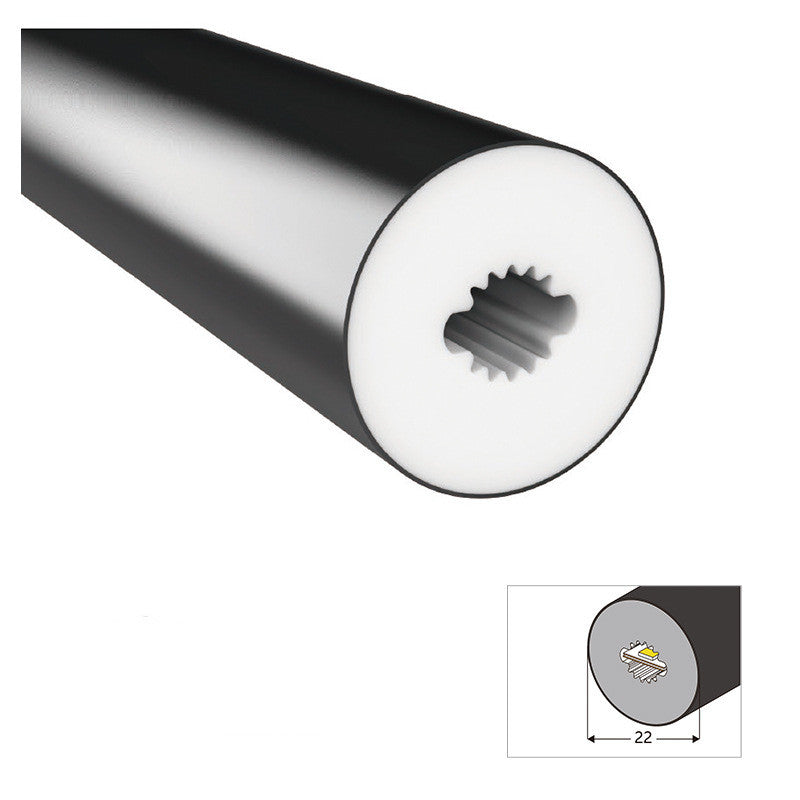 Neon Light Housing – S22D | ⏀22mm Silicone LED Channel System | IP67 Waterproof | 6mm PCB Width | 164FT/50M | Local Stock US/UK/DE