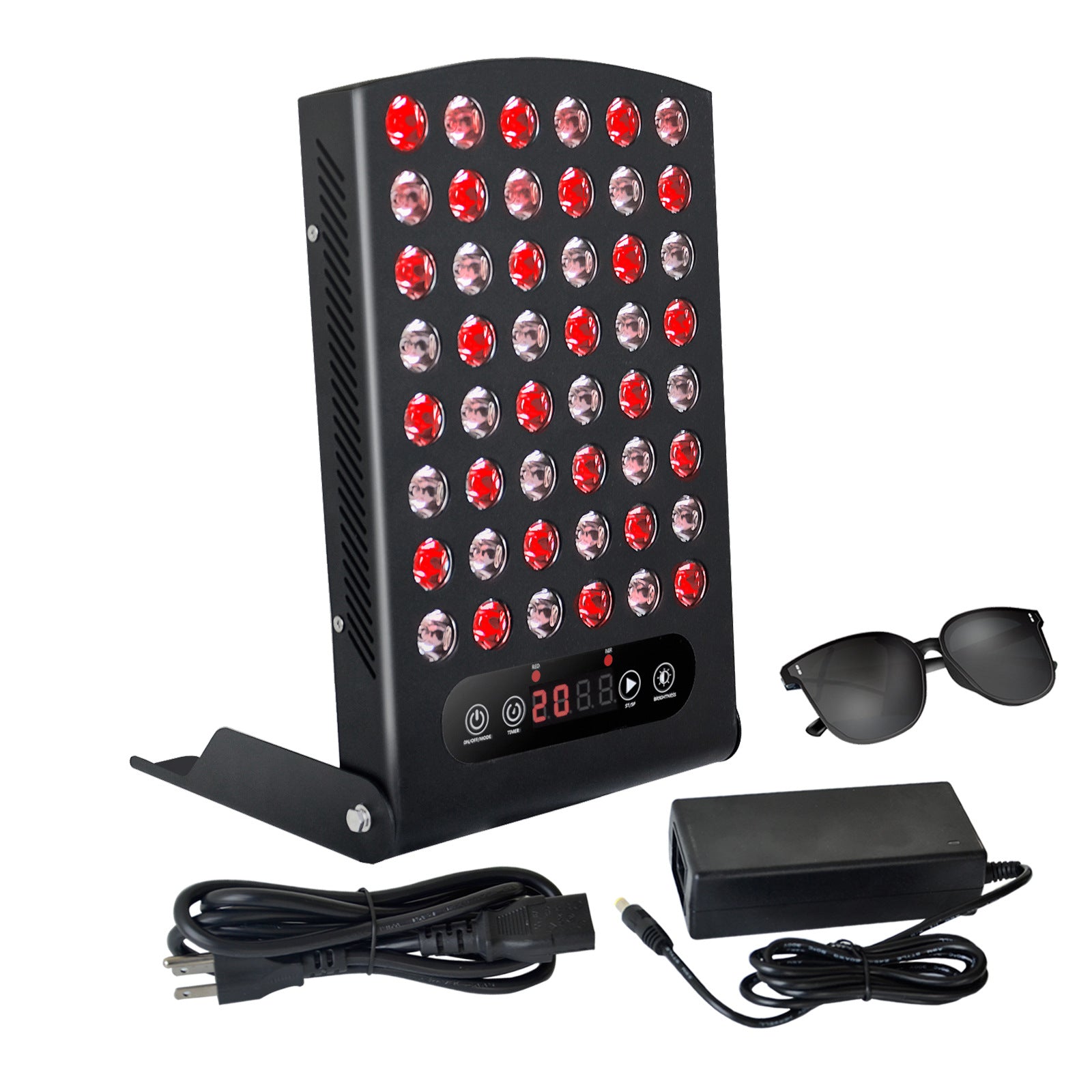 42W BLK-S Red light Therapy LED Panel w/ 48pcs 1W LED (850nm & 660nm 1:1) LED Red Light