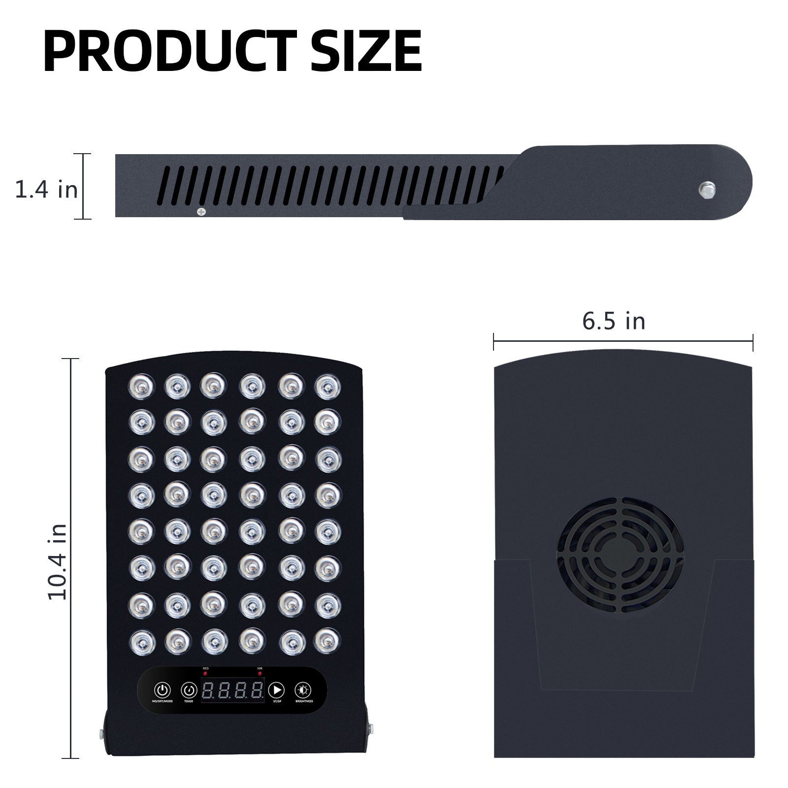 42W BLK-S Red light Therapy LED Panel w/ 48pcs 1W LED (850nm & 660nm 1:1) LED Red Light