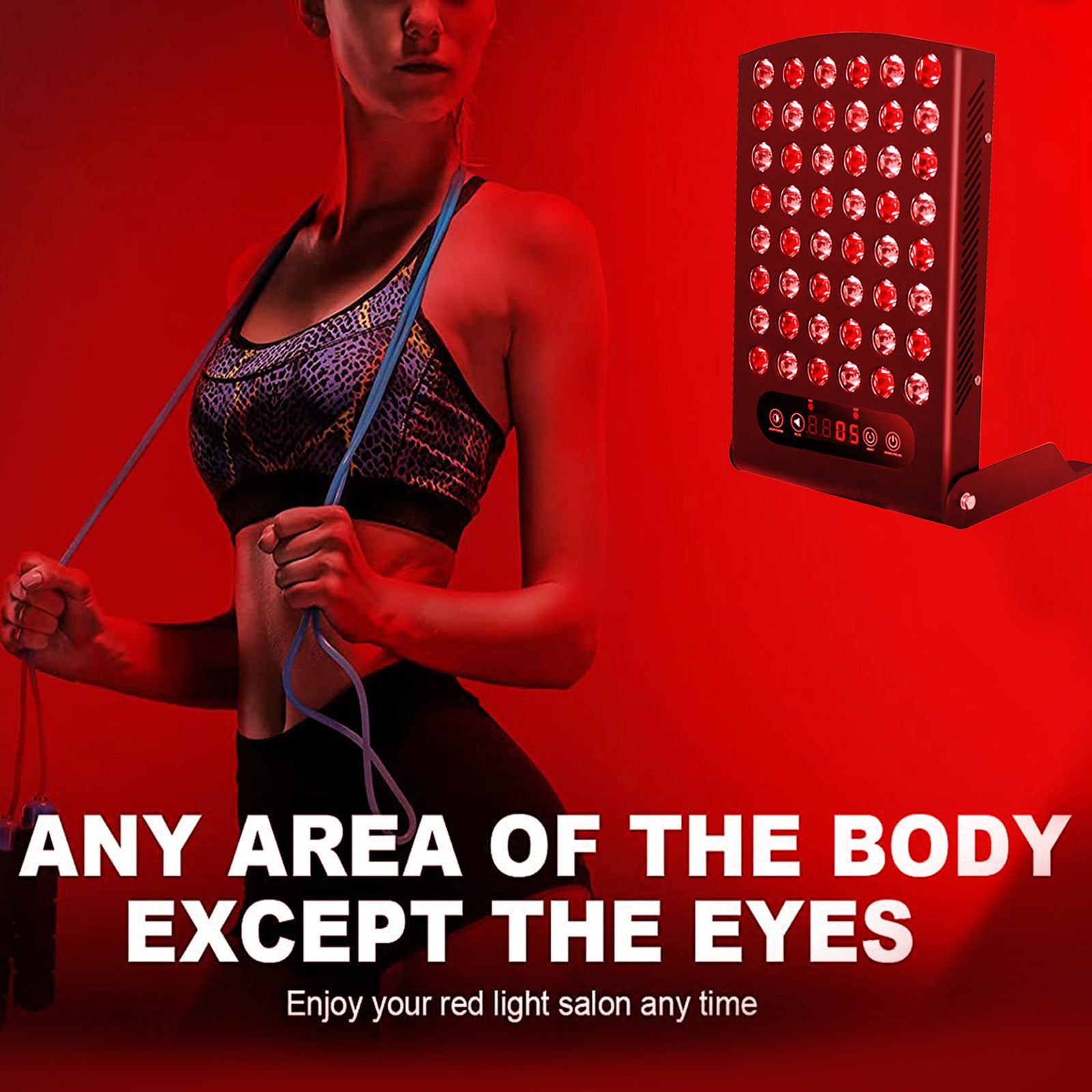 42W BLK-S Red light Therapy LED Panel w/ 48pcs 1W LED (850nm & 660nm 1:1) LED Red Light