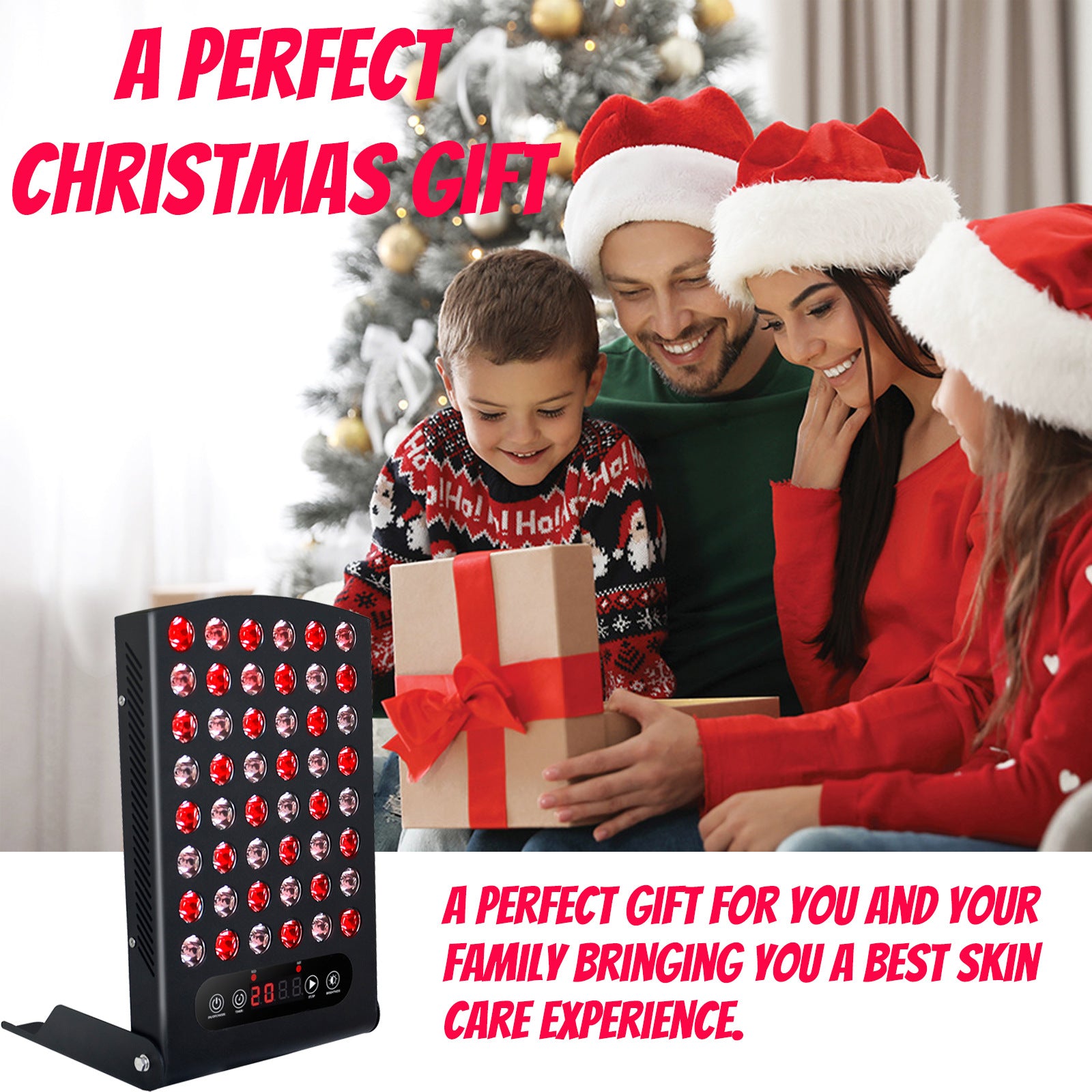 42W BLK-S Red light Therapy LED Panel w/ 48pcs 1W LED (850nm & 660nm 1:1) LED Red Light