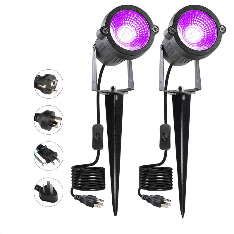 2Pack Black Light 12W AC85-265V IP66 Waterproof UV 395-400nm Purple Led Lights Lawn Light Spotlight for Stage Lighting Glow Party Room Fluorescent All Hallows' Day