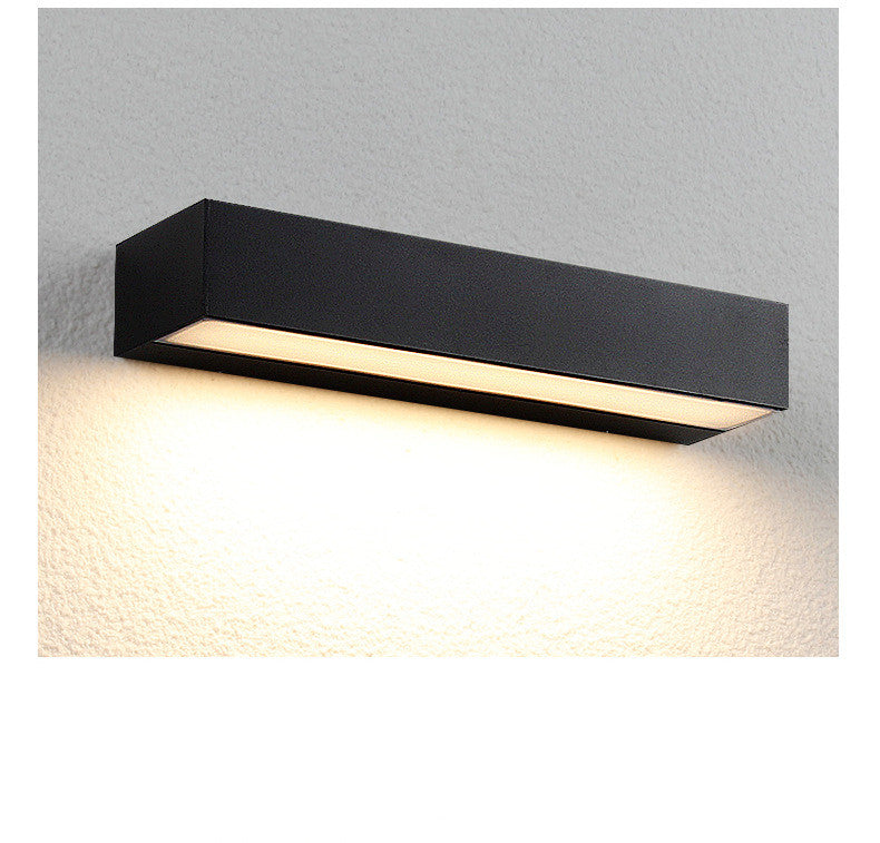 Outdoor LED Wall Light, Long Black Aluminum LED Wall Sconces IP65 Waterproof Square Aluminum Wall Lamps