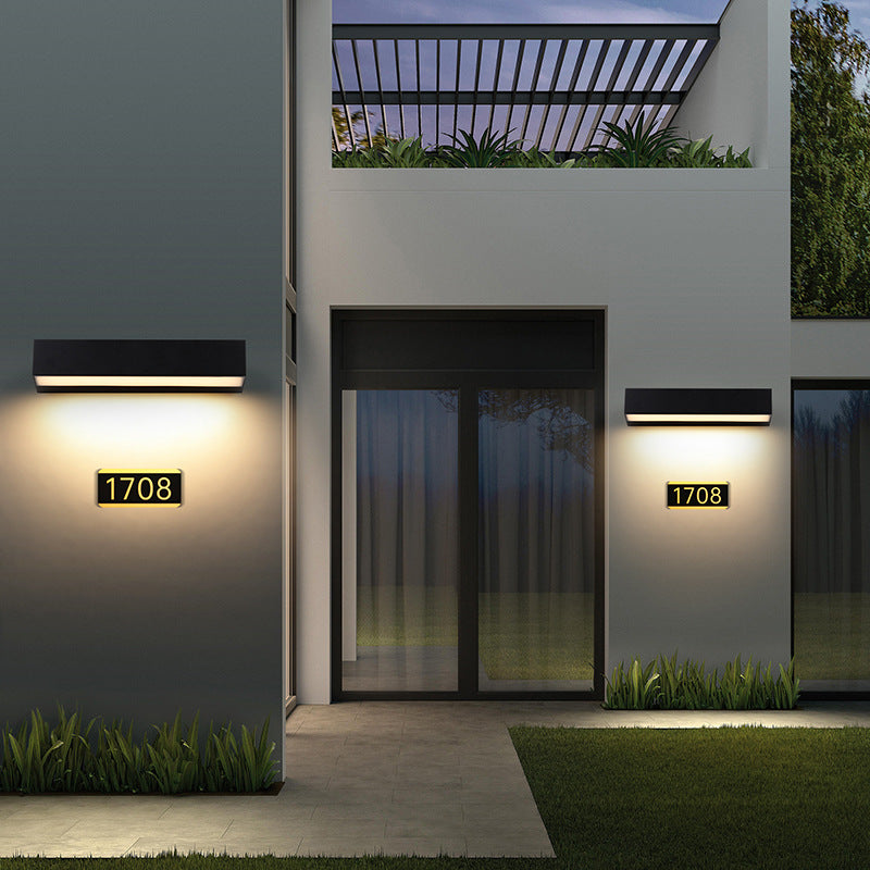 Outdoor LED Wall Light, Long Black Aluminum LED Wall Sconces IP65 Waterproof Square Aluminum Wall Lamps