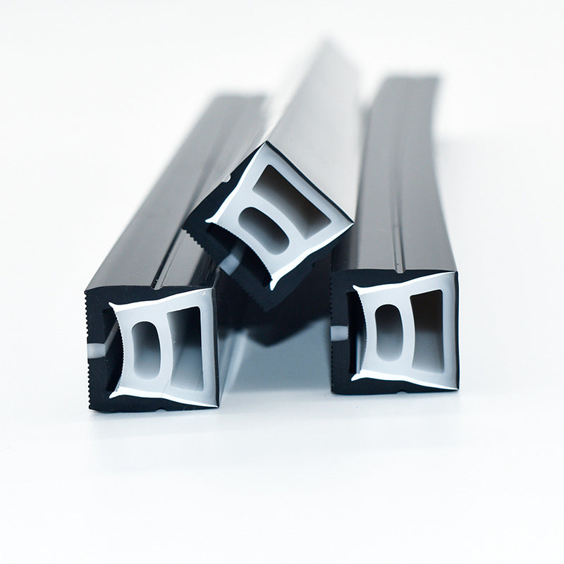Neon Light Housing – S1616 Black | 16x16mm Silicone LED Channel System | IP67 Waterproof | 10mm PCB Width | 164FT/50M