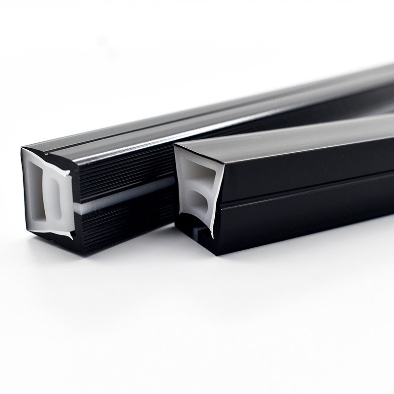 Neonlichtgehäuse – S2020 Schwarz | 20x20mm Silikon-LED-Kanalsystem | IP67 wasserdicht | 12mm Leiterplattenbreite | 164FT/50M | Lagerbestand US/UK/DE