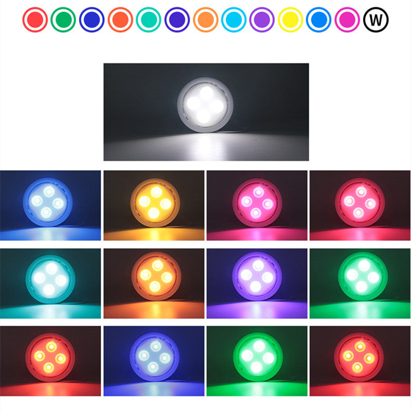 6 Pack LED Puck Lights with Remote, White Finish RGBW Color Changing Under Cabinet Lights Wireless,13 Colors Changeable LED Closet Light Dimmable,AA Battery Operate Push Night Lights with Timer Function