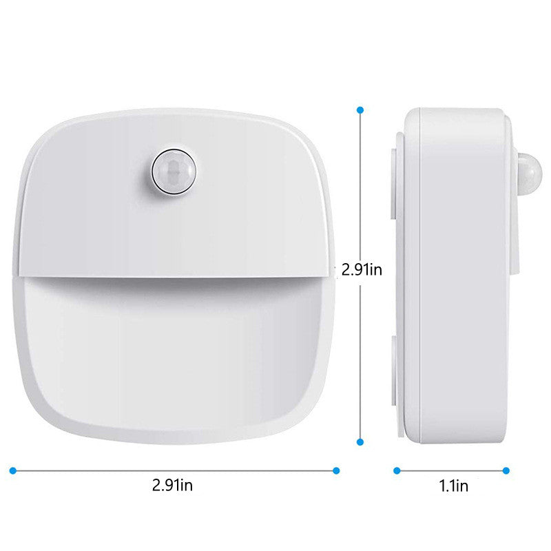 Lot de 3 lampes LED à détecteur de mouvement, veilleuse LED sans fil à piles, applique murale, éclairage de placard, éclairage de sécurité pour escaliers, couloir, salle de bain, cuisine, armoire (blanc)