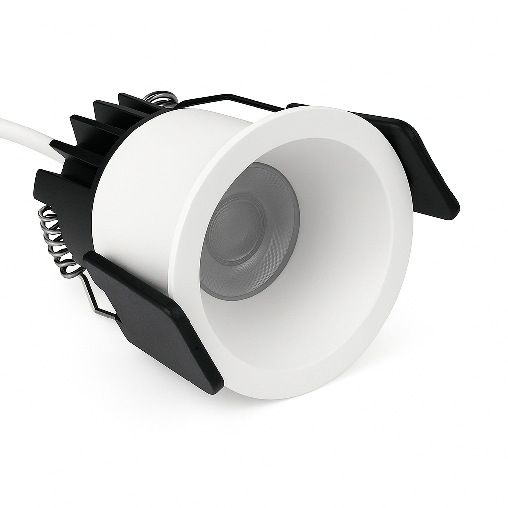 FX-5 Series Deep Anti-Glare Mini LED Downlight | 3W / 5W | Ø1.38″ Cutout | 24° Beam | 100–240V | CRI>95 Full Spectrum | White Housing | Non-Dimmable | Precision Accent Lighting | 4 / 10-Pack