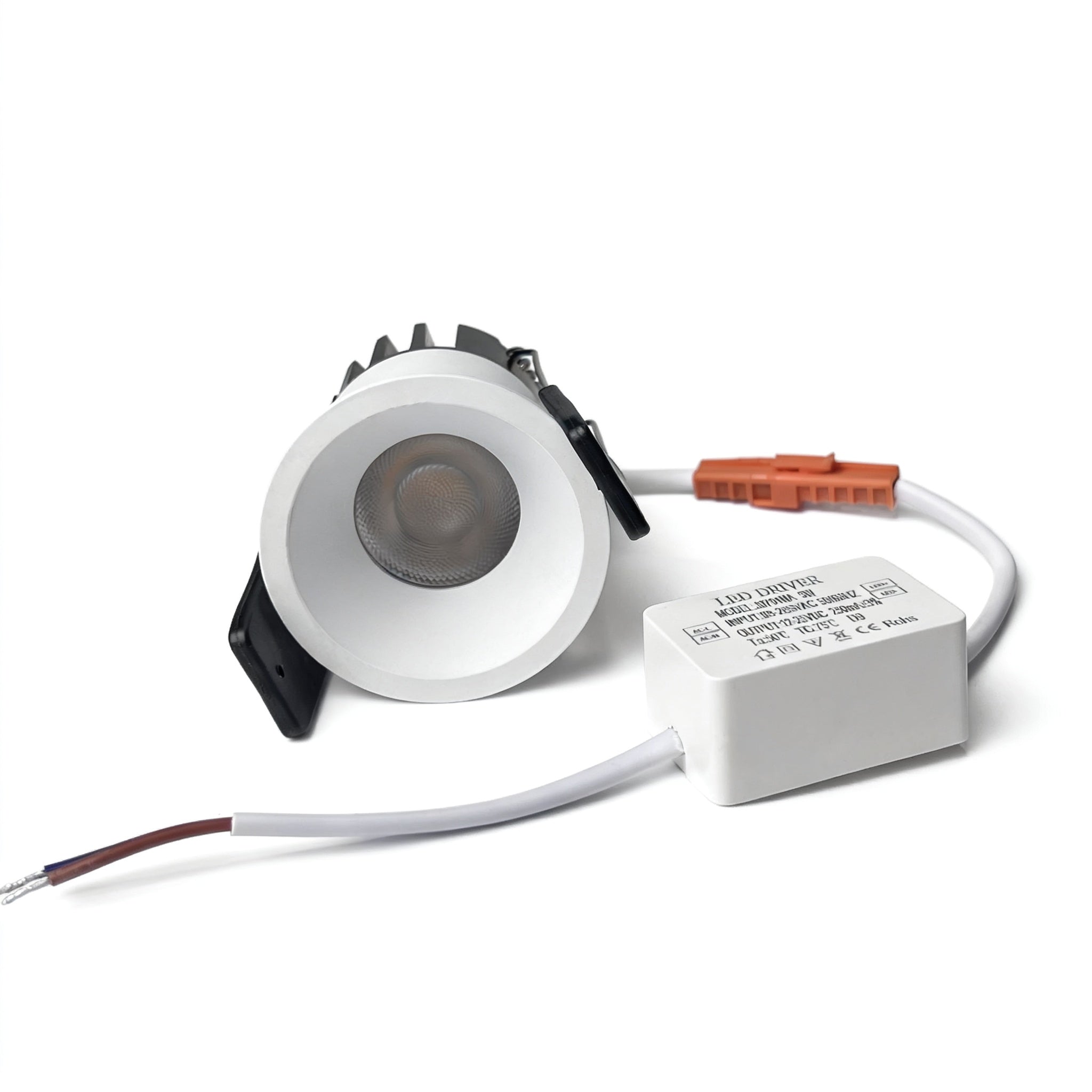 FX-5 Series Deep Anti-Glare Mini LED Downlight | 3W / 5W | Ø1.38″ Cutout | 24° Beam | 100–240V | CRI>95 Full Spectrum | White Housing | Non-Dimmable | Precision Accent Lighting | 4 / 10-Pack