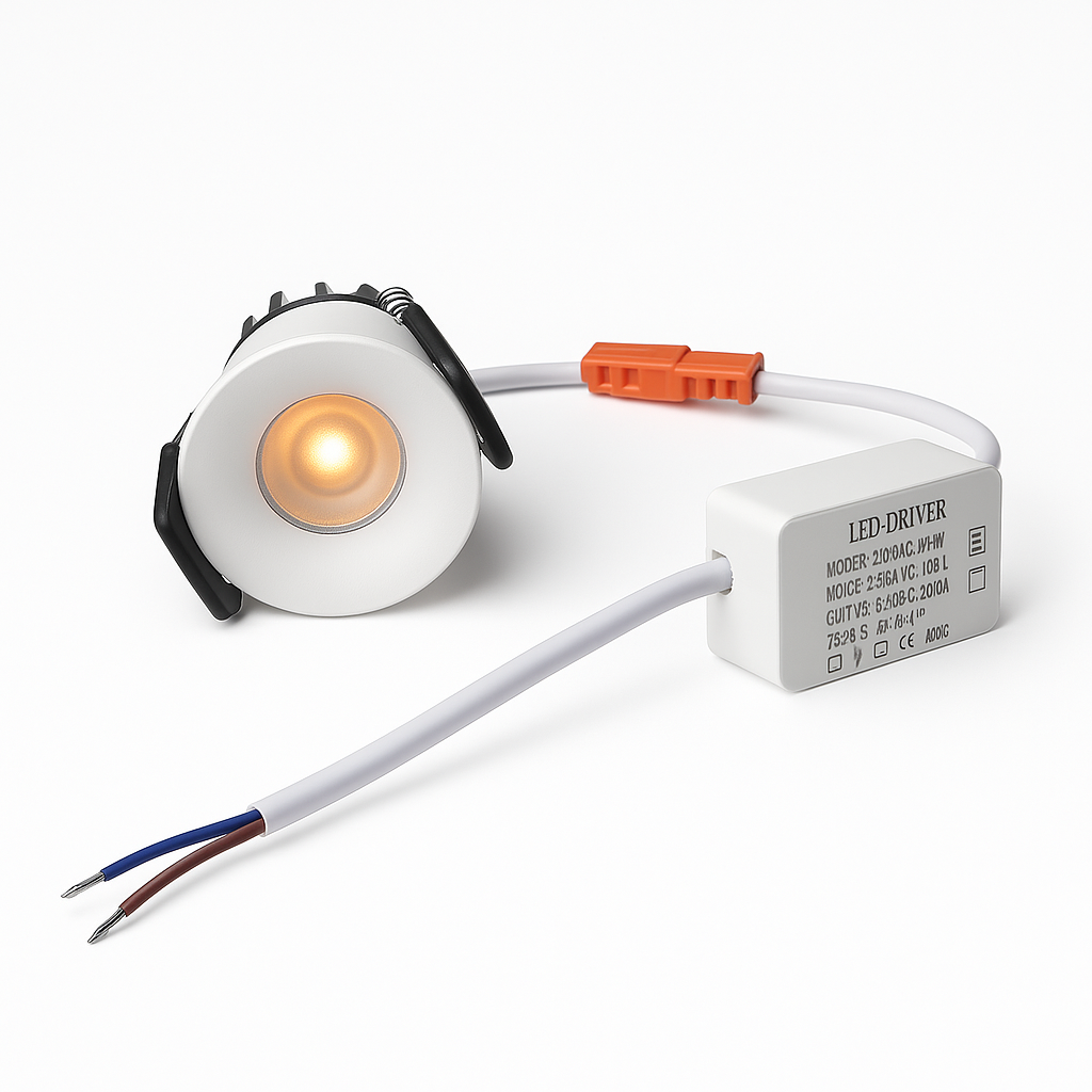 FX-6 Series Deep Anti-Glare Mini LED Downlight | 3W / 5W | Ø1.38″ Cutout | 24° Beam | 100–240V | CRI>95 Full Spectrum | Black Housing | Non-Dimmable | White Accent Lighting | 4 / 10-Pack