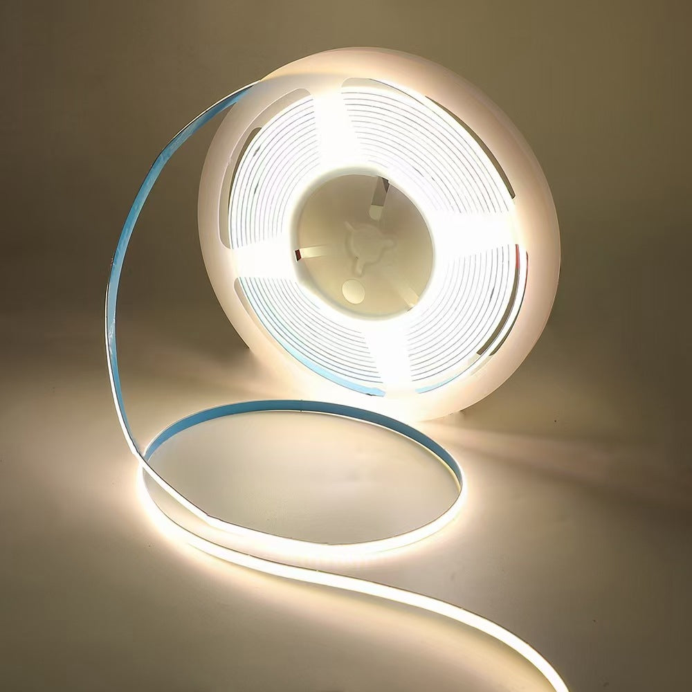 FCOB Slim Flexible LED Strip Light | 5m (16.4ft) Roll | CRI90 | 3000K / 4000K / 6500K | 480 LEDs/m | 12V 8W | 5mm PCB | Dimmable Indoor IP00 Ribbon