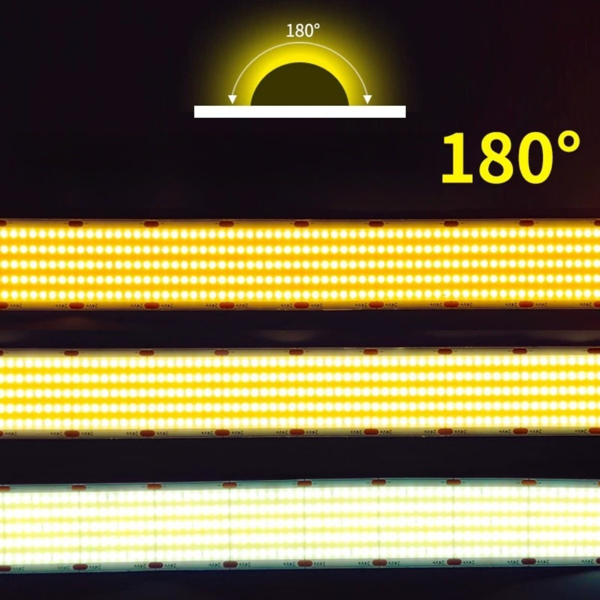 FCOB Ultra High-Density LED Strip Light | 5m (16.4ft) Roll | CRI90 | 3000K / 4000K / 6500K | 1600 LEDs/m | 40W | 24V DC | 30mm Wide | Dimmable Indoor IP00 Ribbon Lighting