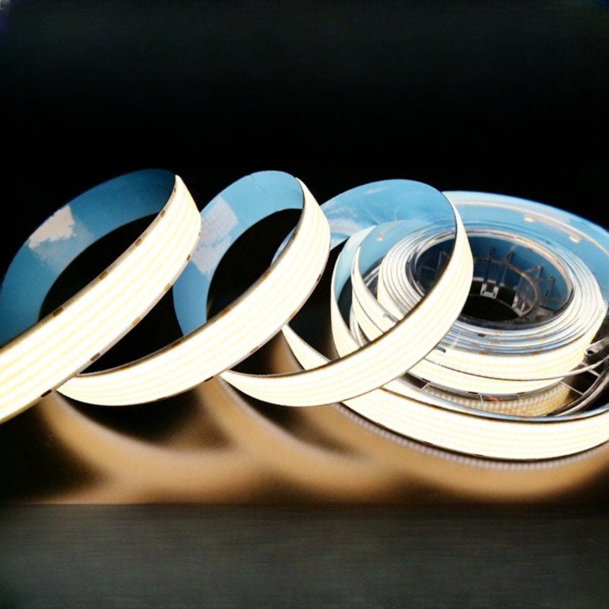 FCOB Ultra High-Density LED Strip Light | 5m (16.4ft) Roll | CRI90 | 3000K / 4000K / 6500K | 1600 LEDs/m | 40W | 24V DC | 30mm Wide | Dimmable Indoor IP00 Ribbon Lighting