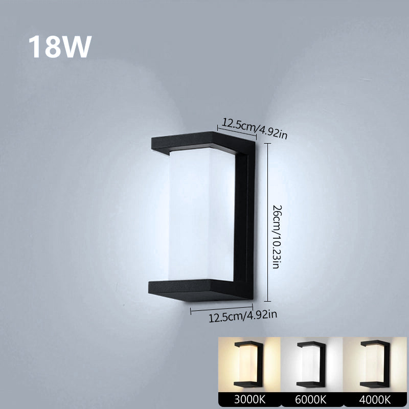 Open Frame Vertical Waterproof LED Wall Light – 18W | 3000K / 4000K / 6000K | Black Housing | Up & Down Outdoor Wall Sconce for Porch, Garden, Balcony & Indoor Decoration | Aluminum Housing | IP65 | 2-Pack