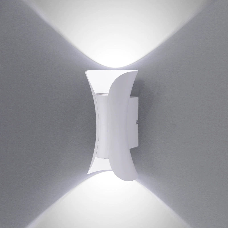 Waterproof LED Wall Light - 10W | 3000K / 6500K | White / Black / Black & Golden | Up & Down Outdoor Wall Sconce for Porch, Garden, Balcony & Indoor Decoration | Plastic Housing | IP65 | 4-Pack