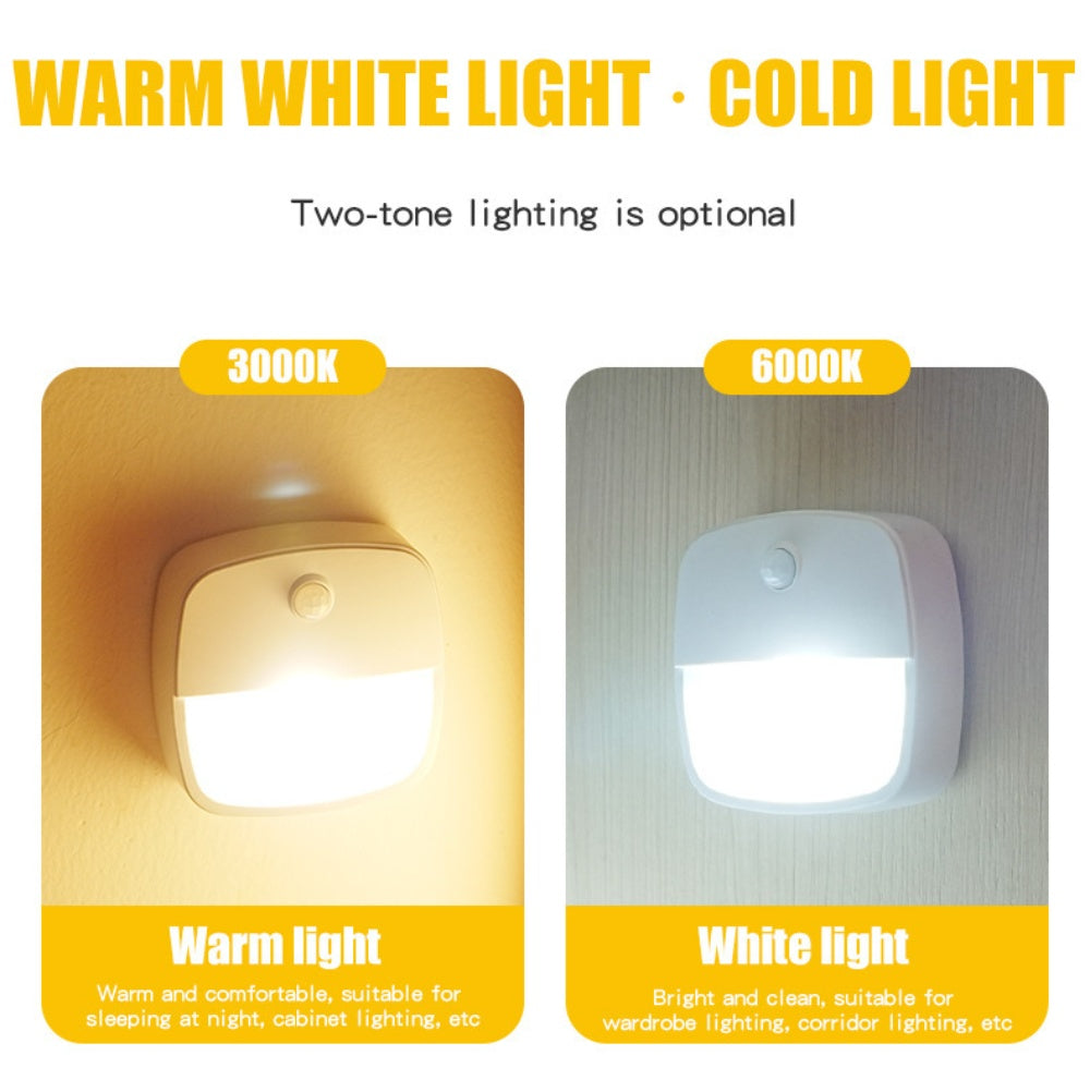 3er-Pack LED-Bewegungsmelder-Licht, kabelloses, batteriebetriebenes LED-Nachtlicht, Wandleuchte, Schrankbeleuchtung, sichere Beleuchtung für Treppen, Flur, Badezimmer, Küche, Schrank (weiß)