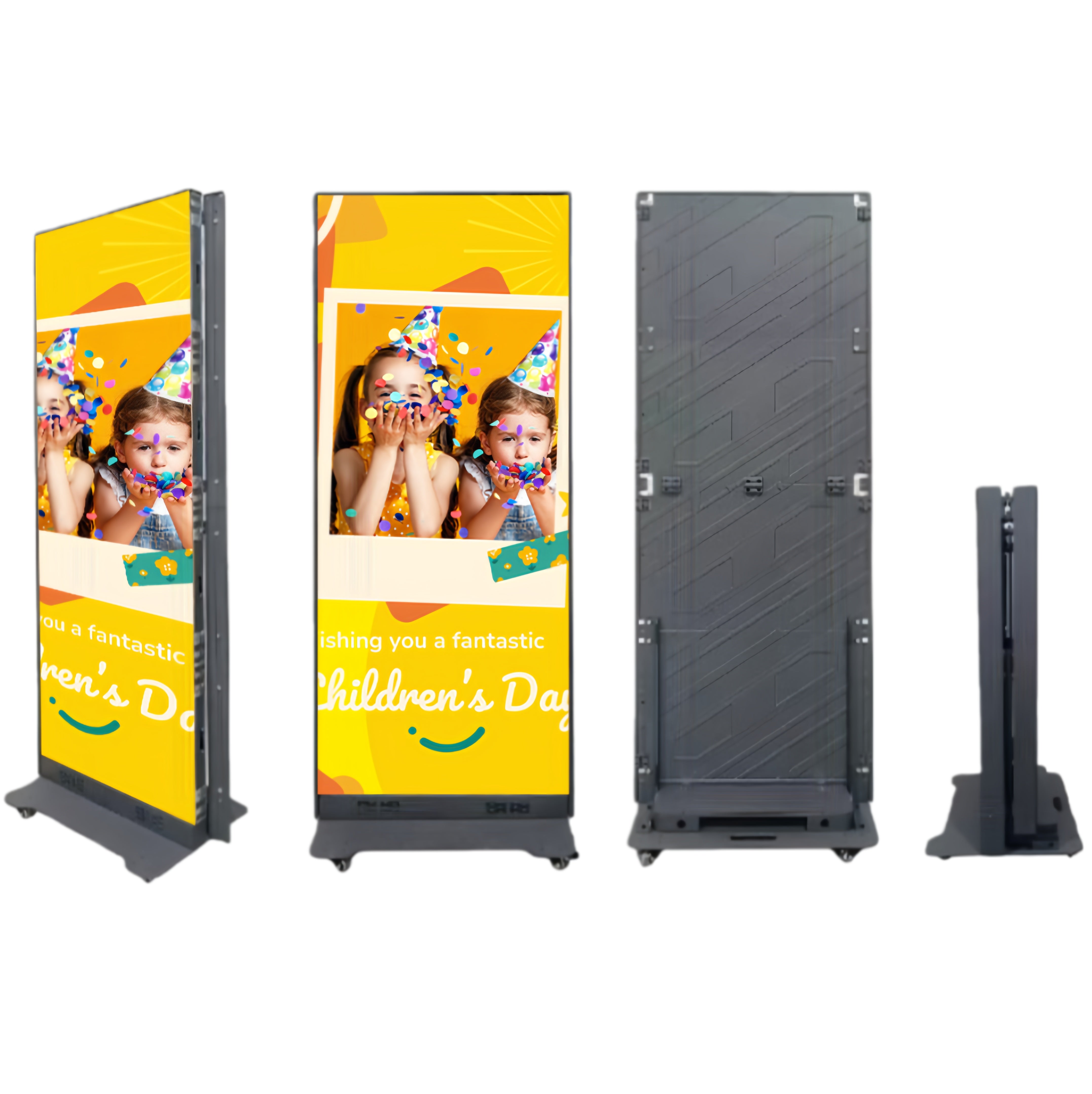 EP-F Series Foldable LED Poster Display | GOB Surface + Magnetic Frame | 640×1920mm | P2.5 / P1.86 / P1.53 / P1.25 | 1-Pack / 2-Pack Available