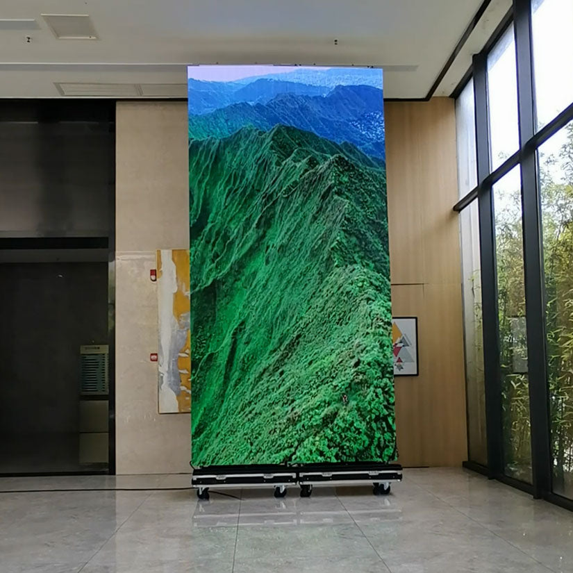 EP-M Series Foldable & Liftable LED Poster | 1×4m Indoor Display Kit | P3.9mm | Remote Control + Rolling Case Solution