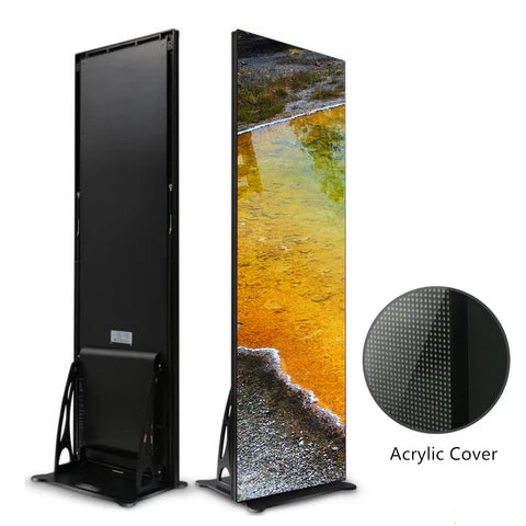 EP-B Series Non-splicing LED Poster Display | 640×1920mm Indoor Plug-in | P1.25 / P1.53 / P1.86 / P2.5 | Acrylic Cover