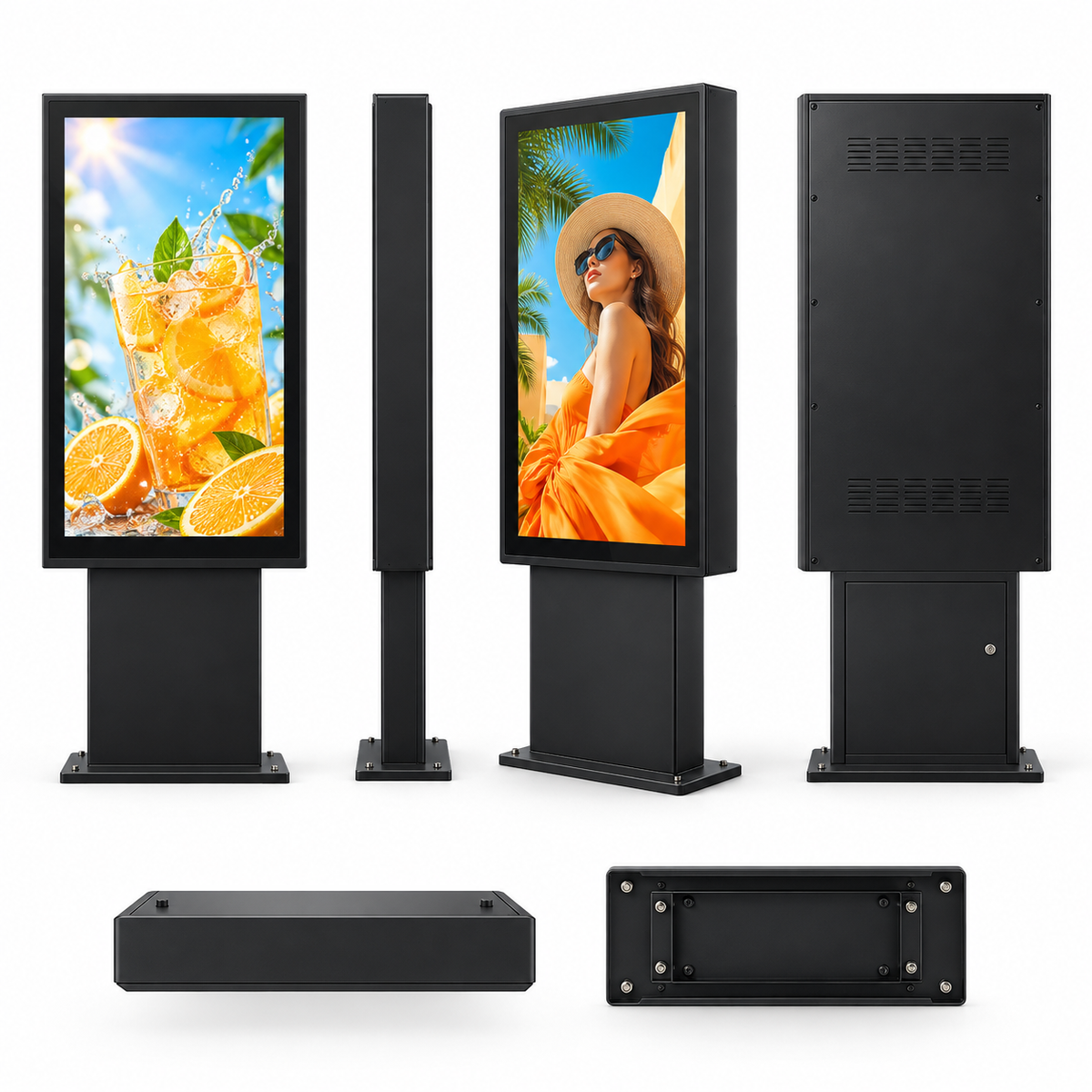 2500-Nit IP66 Outdoor High-Brightness LCD Digital Signage Display | 32–86 Inch | Optical Bonding | Wall-Mount or Floor-Standing | Optional Touchscreen