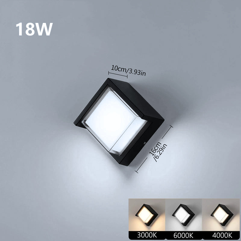 Diamond Angle Waterproof LED Wall Light – 18W | 3000K / 4000K / 6000K |  Black Housing | Up & Down Outdoor Wall Sconce for Porch, Garden, Balcony & Indoor Decoration | Aluminum Housing | IP65 | 2-Pack