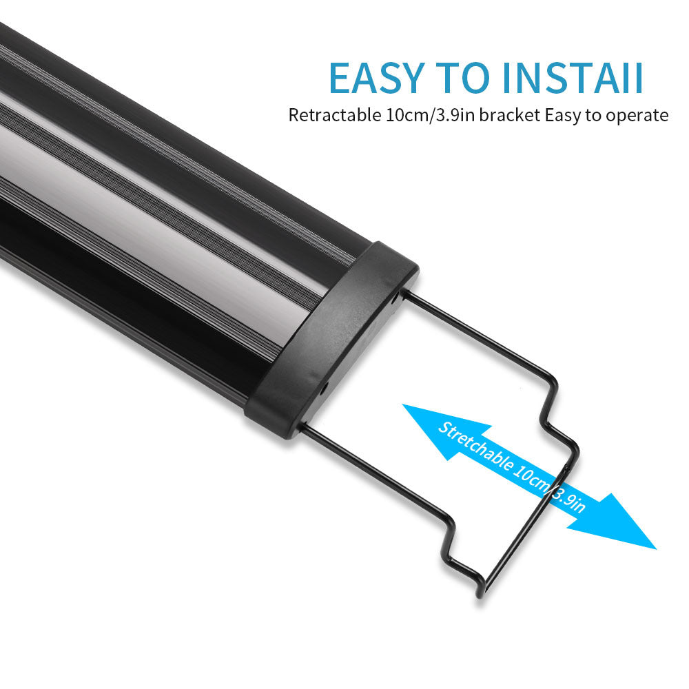 Éclairage d'aquarium à LED à spectre complet, longueur réglable, LED multicolores blanches, bleues, rouges et vertes, avec supports extensibles, 14 W-31 W, pour plantes d'eau douce