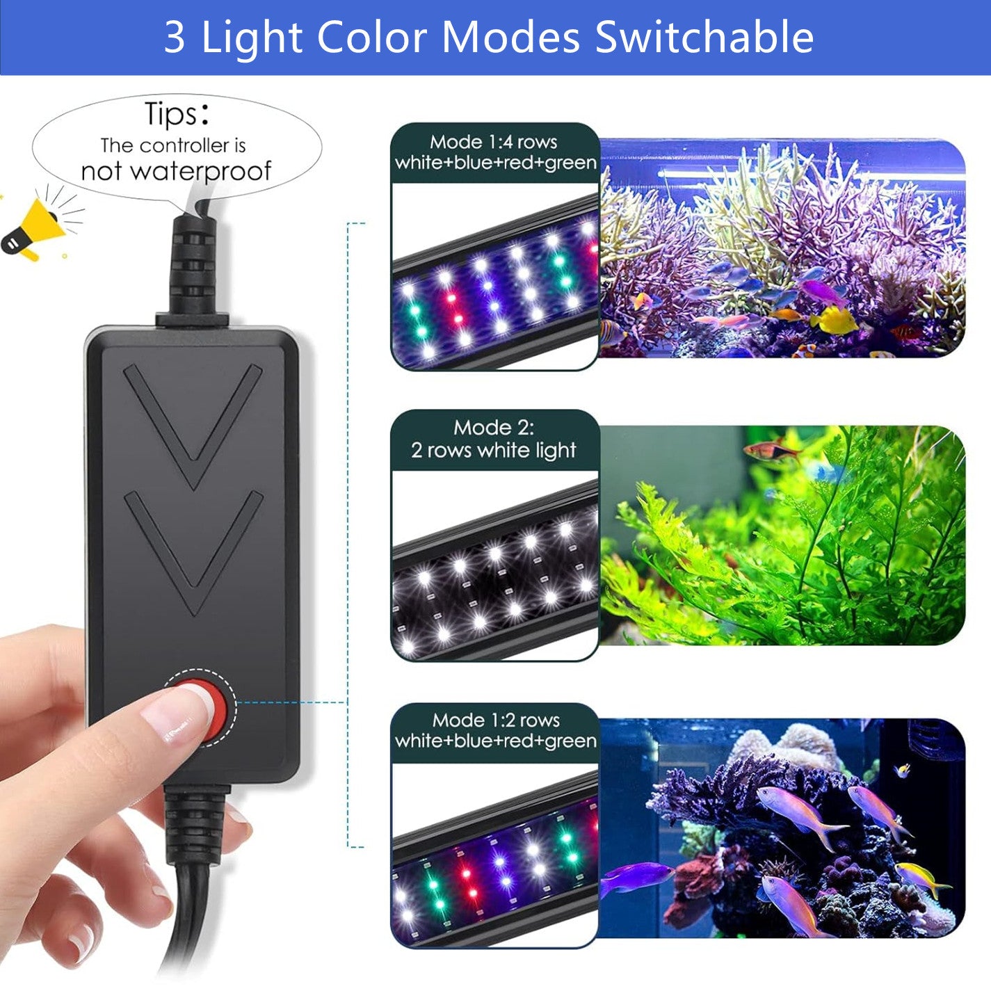 Éclairage d'aquarium à LED à spectre complet, longueur réglable, LED multicolores blanches, bleues, rouges et vertes, avec supports extensibles, 14 W-31 W, pour plantes d'eau douce