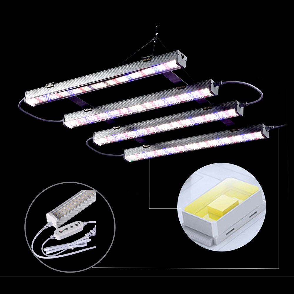 25W Full Spectrum LED Grow Light Bar, 20-Inch, 100–277VAC, 4000K / Sunlight 4-Band / Pink Spectrum Options, for Indoor Plants & Hydroponics