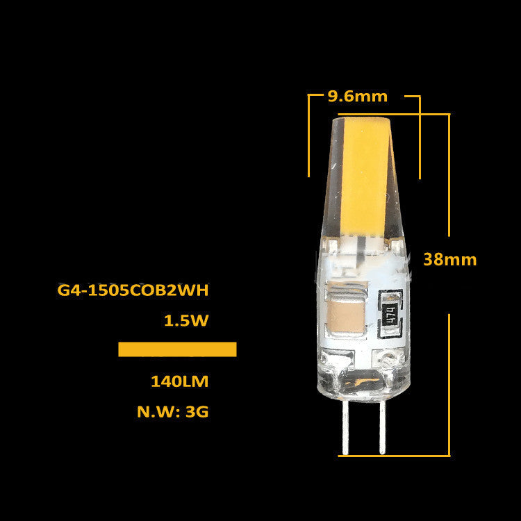 Ampoules LED G4 1,5 W équivalent à 15 W CA 110 V-120 V / 200-240 V, ampoule LED à deux broches, ampoules LED G4 en silicone (lot de 10)