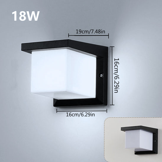 Cube Waterproof LED Wall Light – 18W | 3000K / 4000K / 6000K | Black Housing | Up & Down Outdoor Wall Sconce for Porch, Garden, Balcony & Indoor Decoration | Aluminum Housing | IP65 | 2-Pack