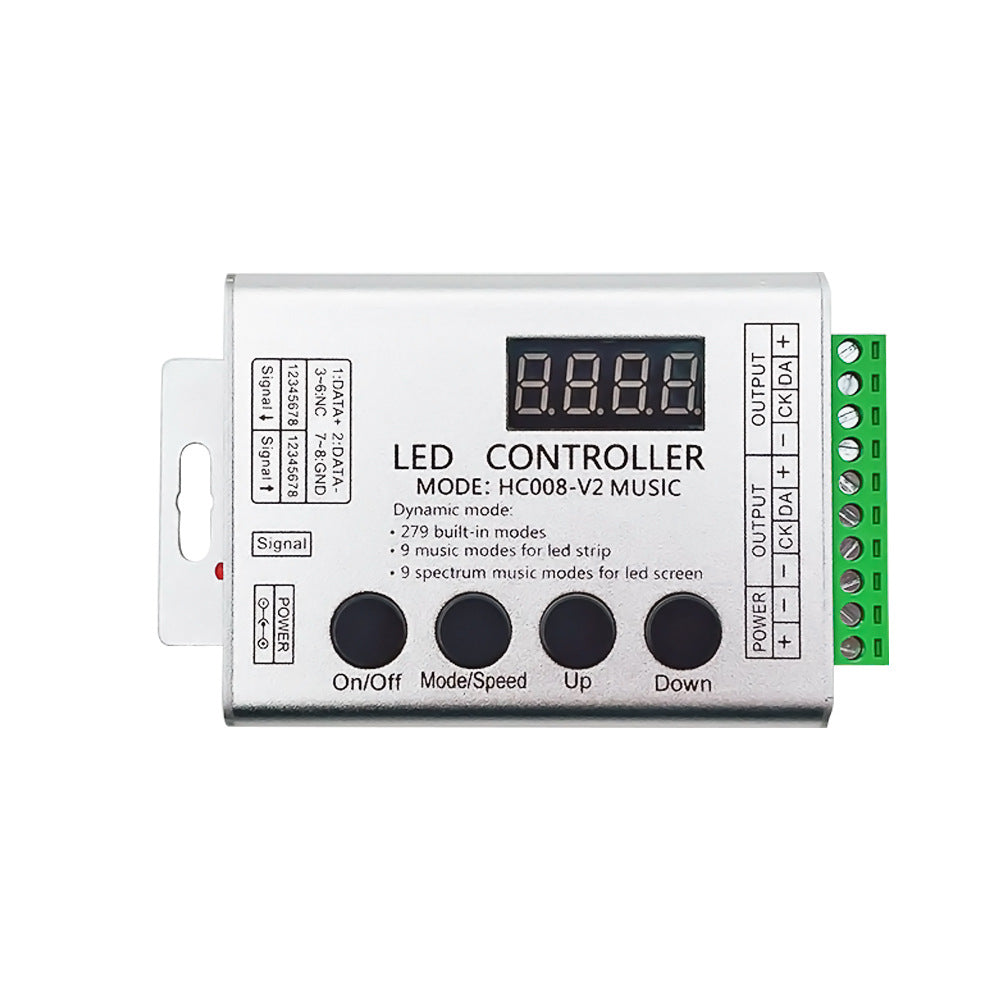 Pixel SPI LED Controller – DC5V-24V | Aluminum Housing RF Wireless Remote | Compatible with SK6812, WS2811, WS2812, UCS1903, TM1804 | For Addressable RGB/RGBW LED Strips