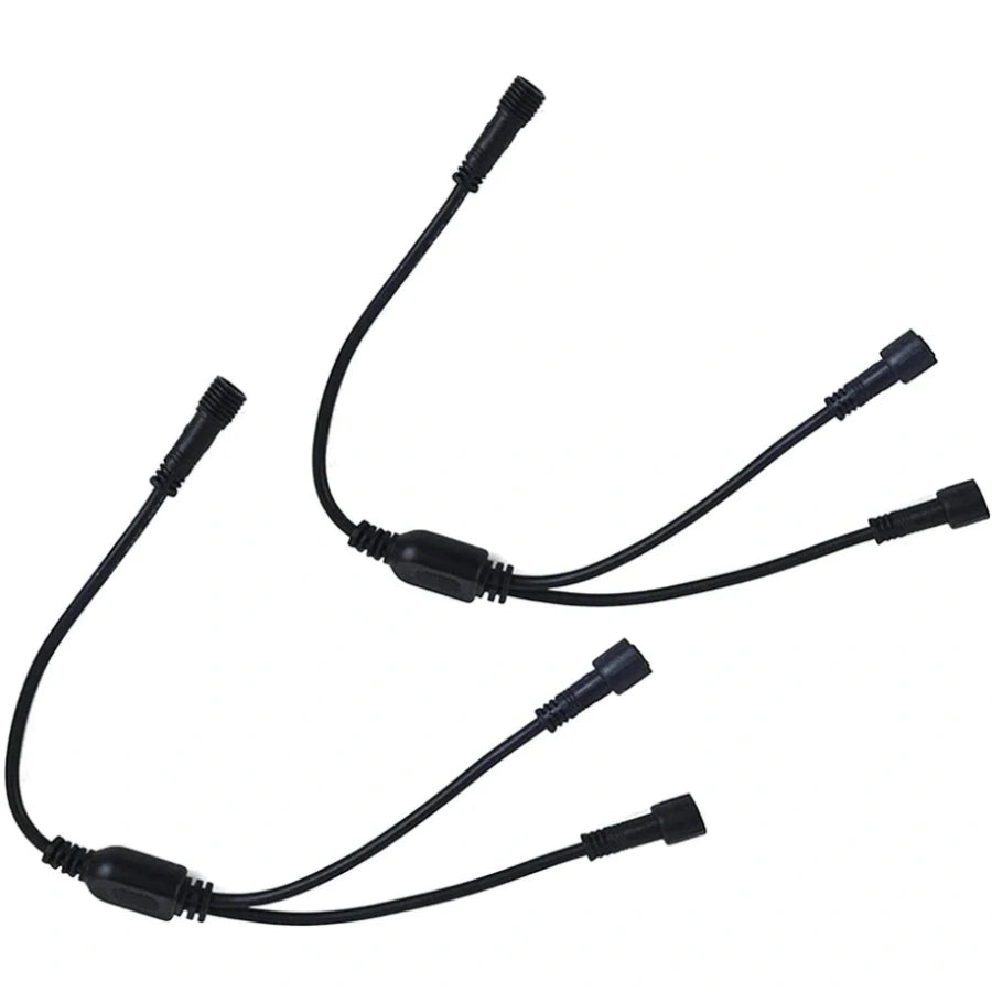 2pcs Pack 1-2 Splitter Current Division Cord, with Waterproof Male and Female Connector, Copper Core Wire,Lighting Accessories Fittings for LED Inground/Step Stair/Underwater Swimming Pool Lights