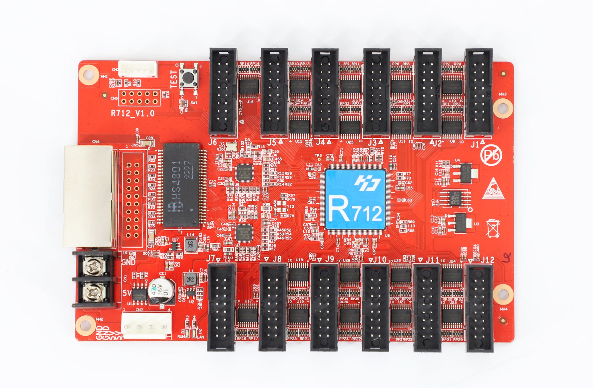 Huidu HD-R712 Receiving Card – 128 ×1024 Pixels | Stable LED Display Receiver Card with Multi-Module Adaptability for LED Display Screens