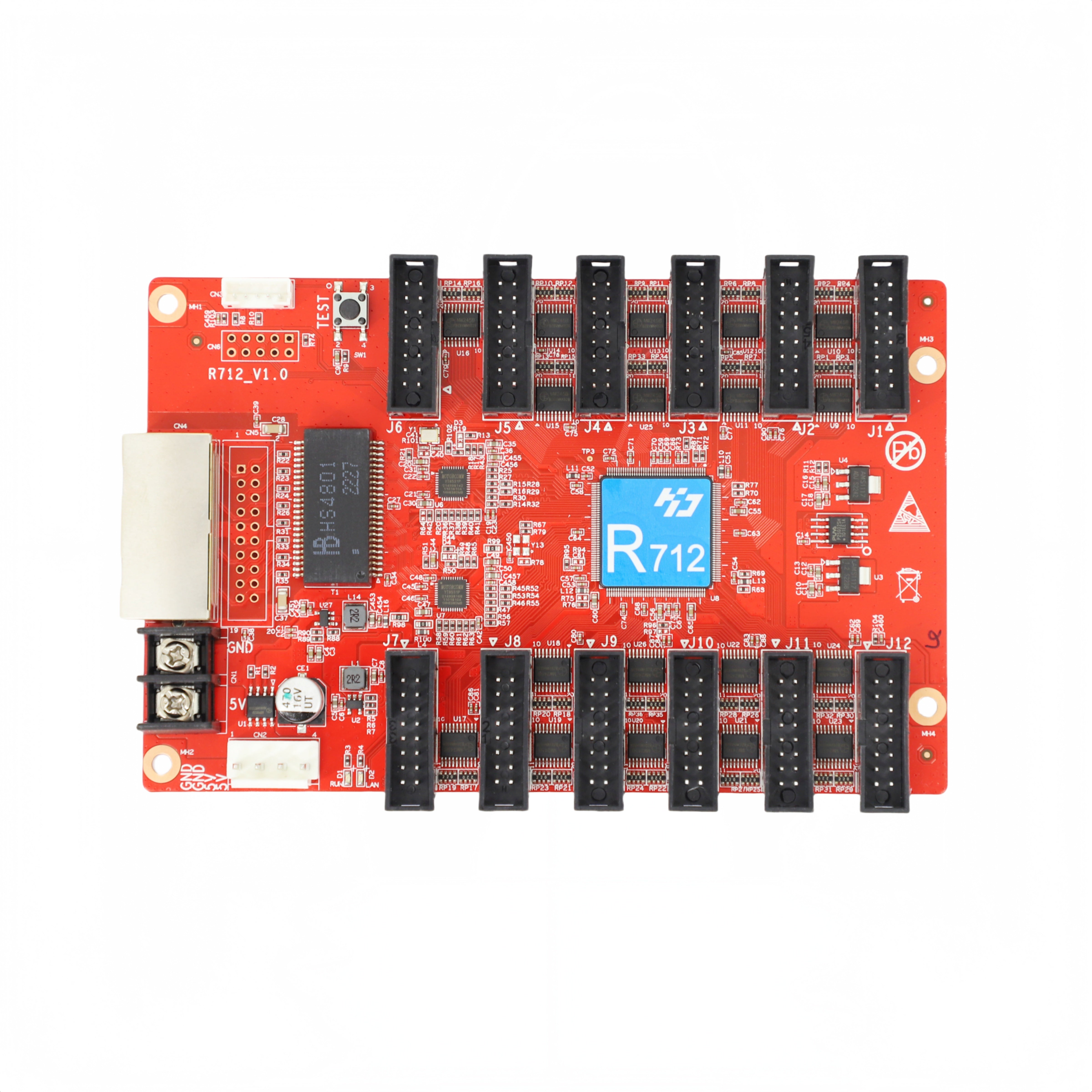 Huidu HD-R712 Receiving Card – 128 ×1024 Pixels | Stable LED Display Receiver Card with Multi-Module Adaptability for LED Display Screens