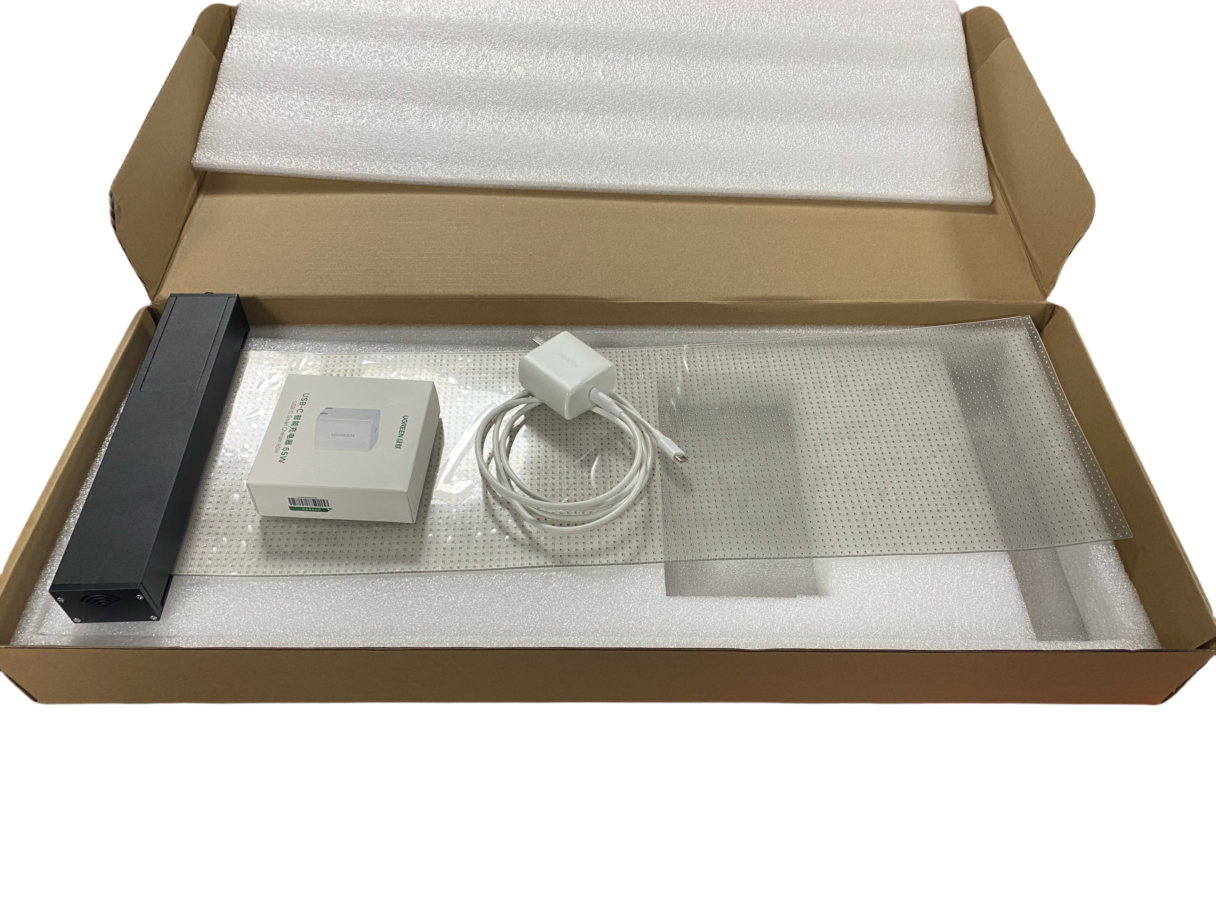 P10 Transparent Adhesive LED Film – 240×600 mm (9.45×23.62 in) | 1500nits | High Transparency Glass Sticker Screen for Storefronts & Facades | Plug & Play