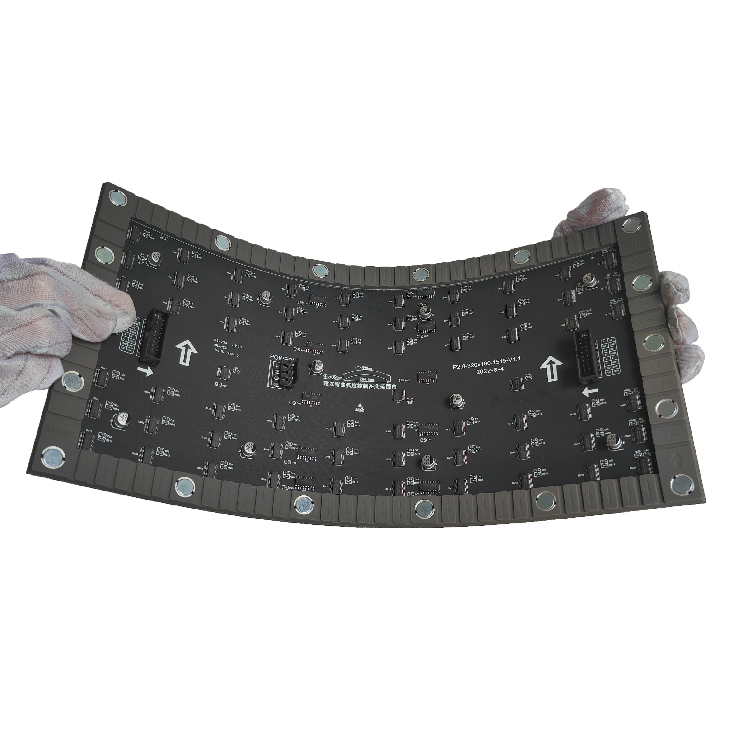 Flexibles LED-Modul für den Innenbereich der IF-3S-Serie – P2.0 | 320×160 mm | SMD | Weiche Rückschale mit Magnet | 600 Nits