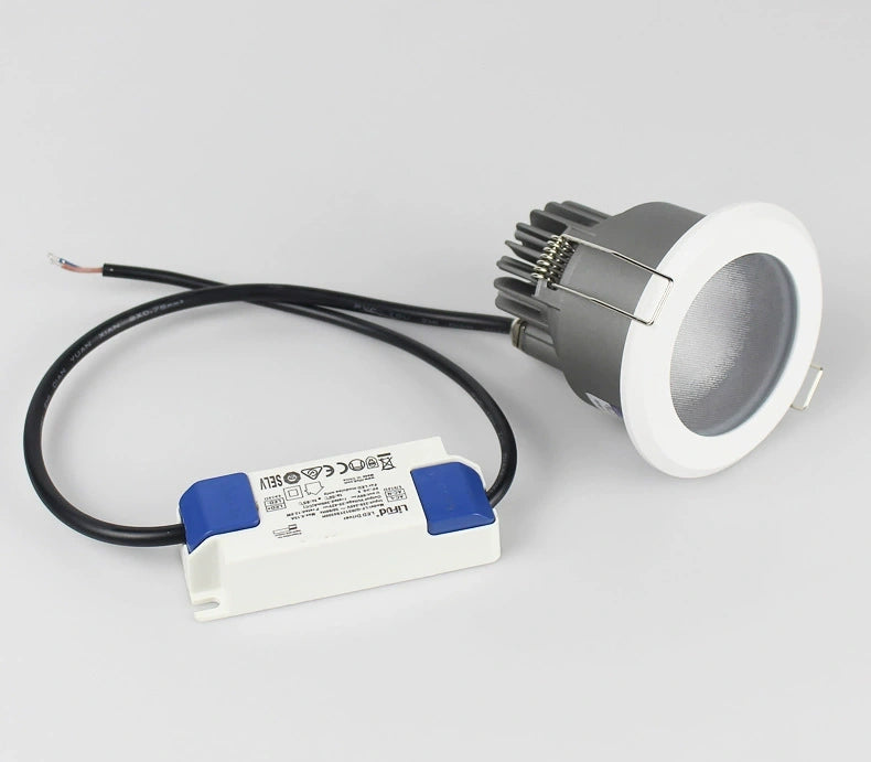 Spot LED rond étanche IP65 15 W 9,7 cm (3,8 pouces) IRC > 80, anti-vapeur, idéal pour la douche, le sauna et l'éclairage extérieur