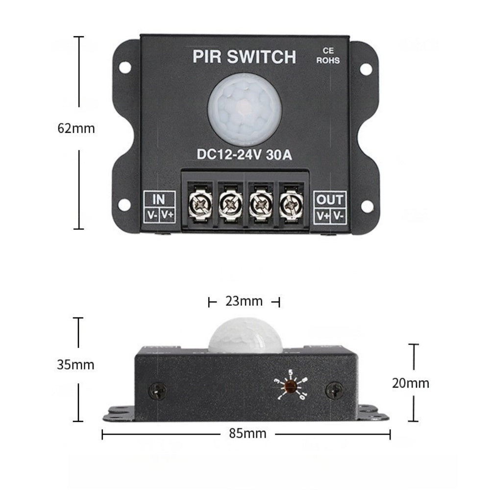 Motion Sensor Switch 12V-24V 30Amp for LED Strip Lights