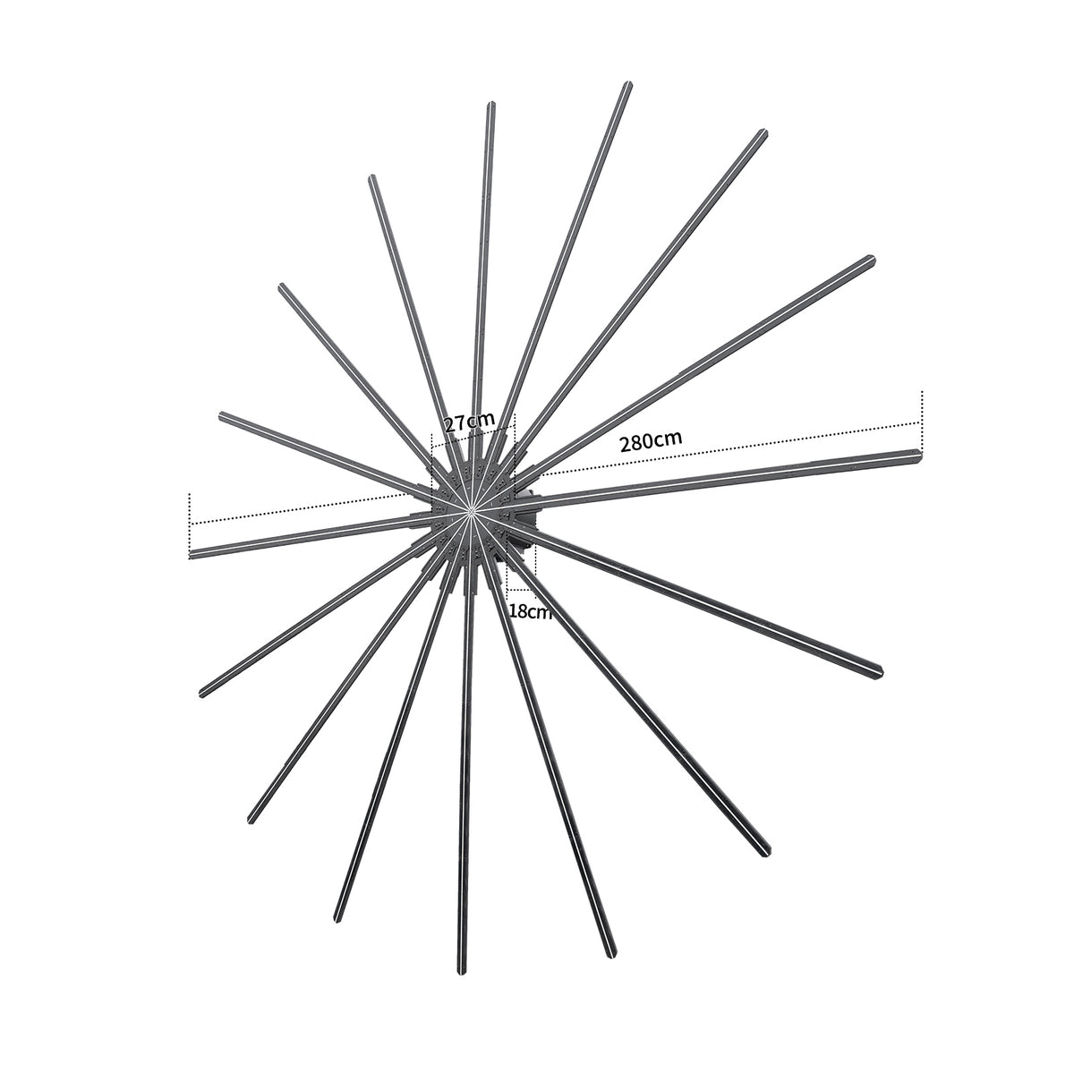 FL-CL Series 280CM (110.2 inch) Extra Large Size | 3D Hologram Fan LED Display | Flat Fan Cloud Control (AS) | Hologram Display Fan | Fan Only, 16 Blades, Remote Controller & Power Adapter Included