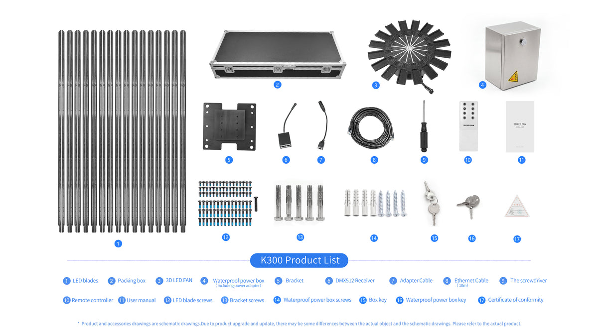FL-CL Series 280CM (110.2 inch) Extra Large Size | 3D Hologram Fan LED Display | Flat Fan Cloud Control (AS) | Hologram Display Fan | Fan Only, 16 Blades, Remote Controller & Power Adapter Included