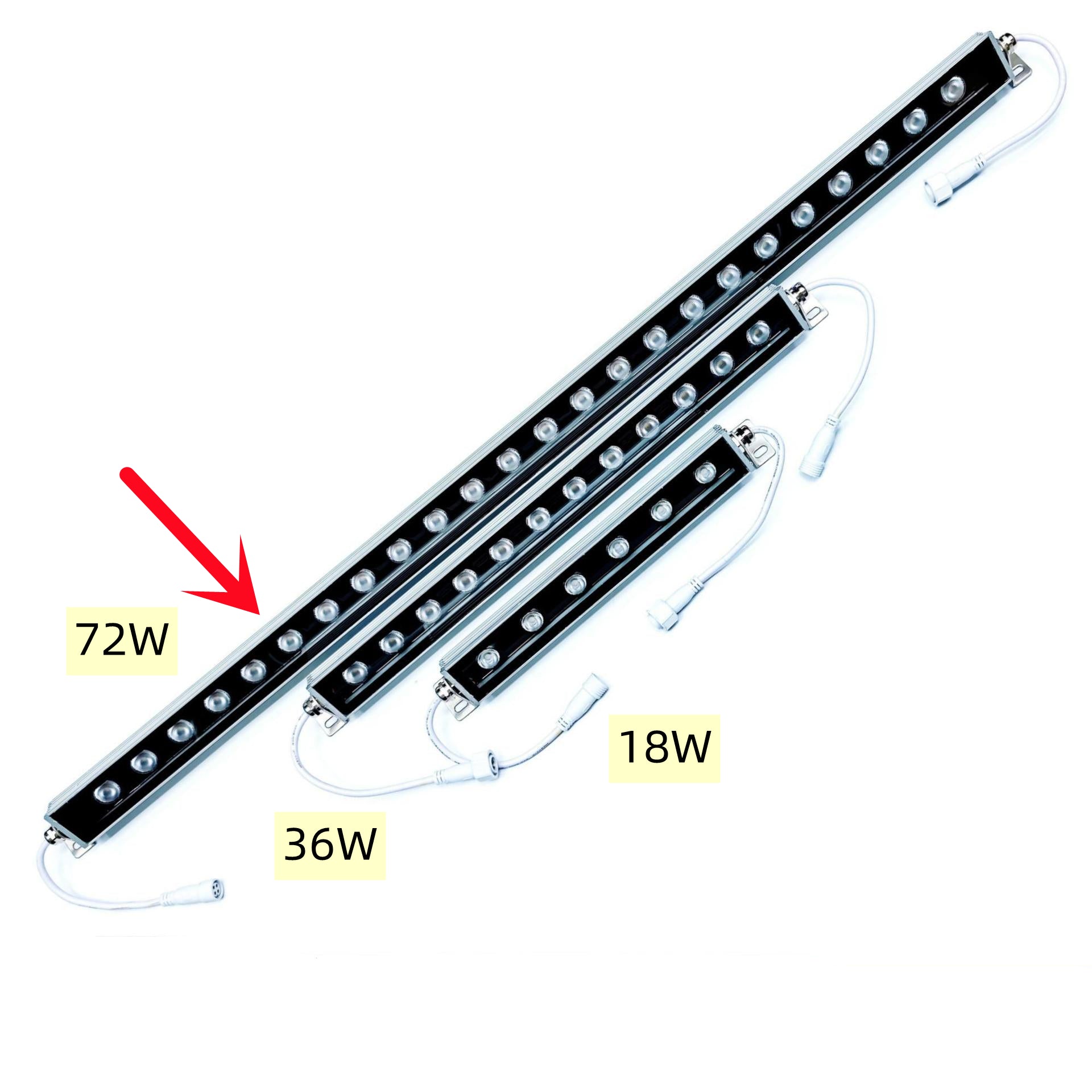 40'' RGBW SMD5050 24V 72W LED Wall Washer Light, Tempering Glass Cover IP67 Waterproof Grade,Energy Saving Linear Strip Light Supplies for Bridge, Hotel, Mega Bar Christmas Advertising Boards, Billboard,Building Commercial Lighting
