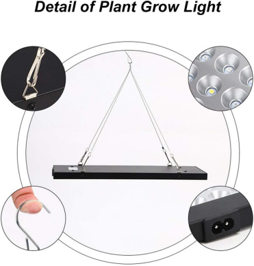 Black Oblong 40W AC85~265V LED Grow Light for Indoor Plant, Full Spectrum Panel Grow Light with IR UV, Indoor Plant Growing Lamp for Succulents, Veg and Flowering/Greenhouse Hydroponic