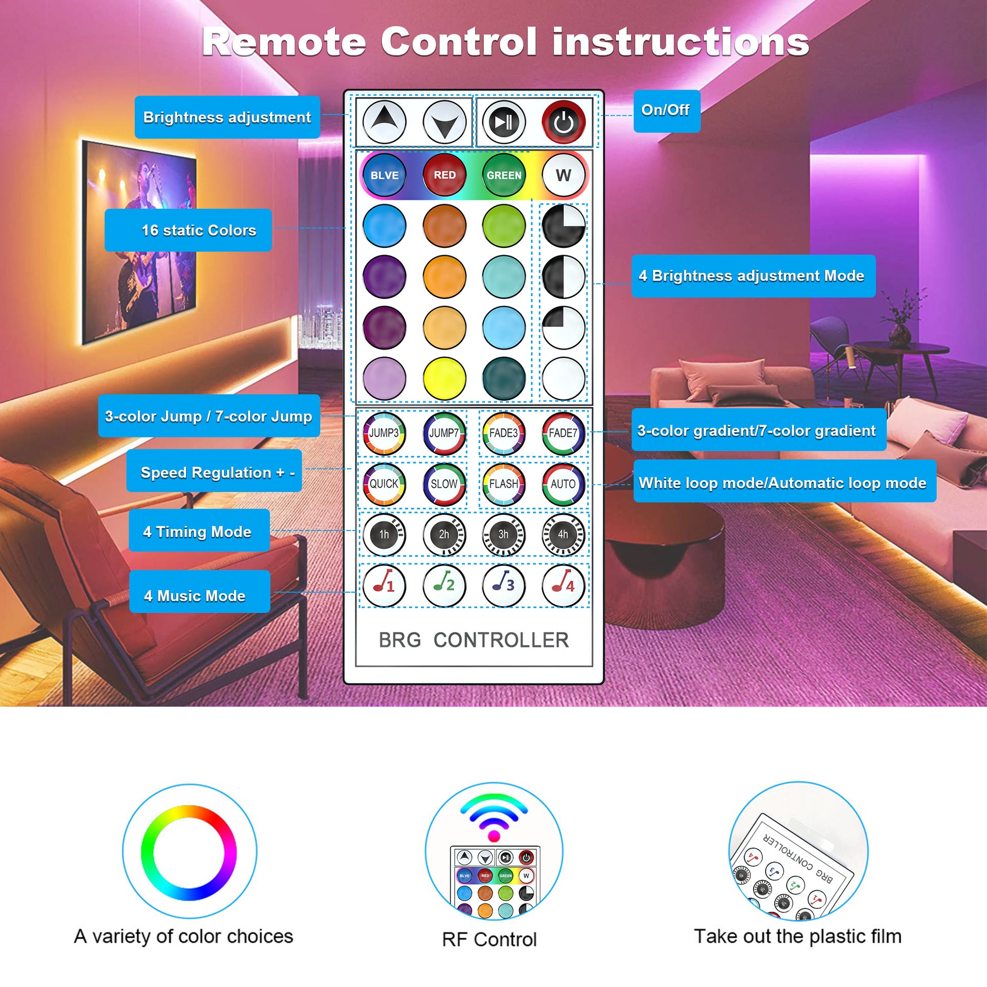 10 Meter (32,8 Fuß) mit 300 LEDs, RGB-Farbwechsel-LED-Lichtstreifen, WiFi-App-gesteuert, kompatibel mit Alex Google Voice Controlled LED-Lichtstreifen-Kit