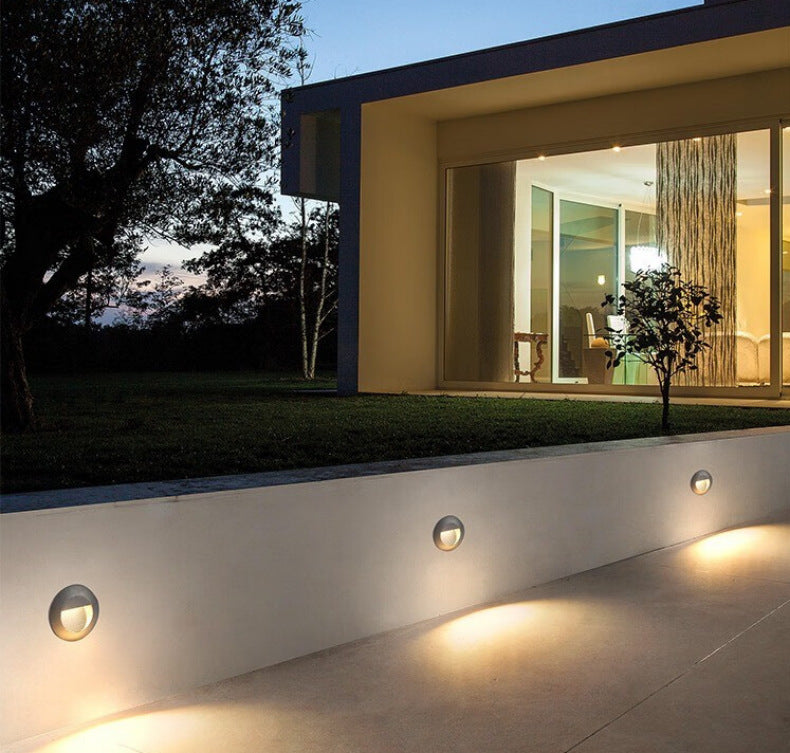 Lot de 2 appliques murales LED étanches 3 W AC100-240 V IP65 pour escaliers